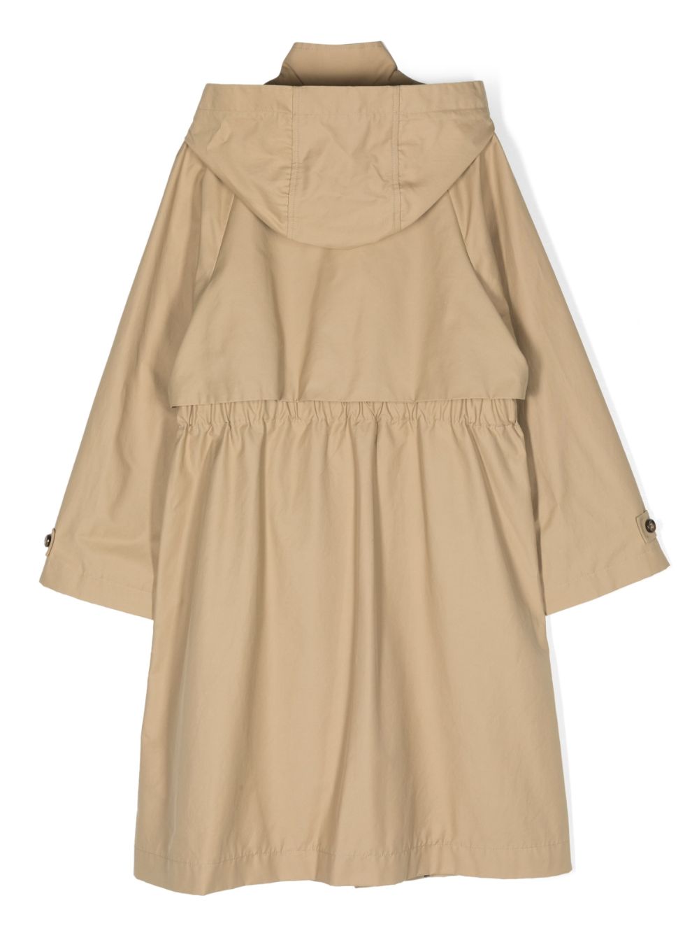 Beige trench coat for girls with logo