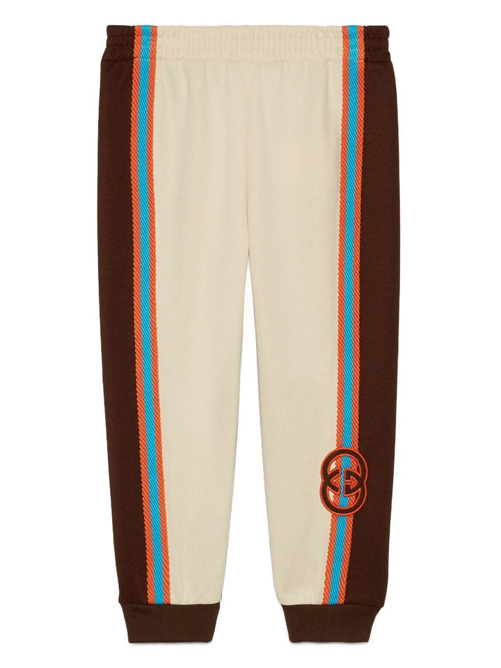 Beige and brown sports trousers for children