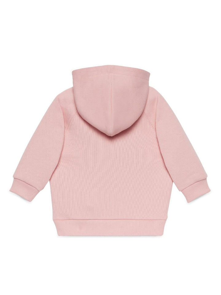 Pink sweatshirt for baby girls with logo
