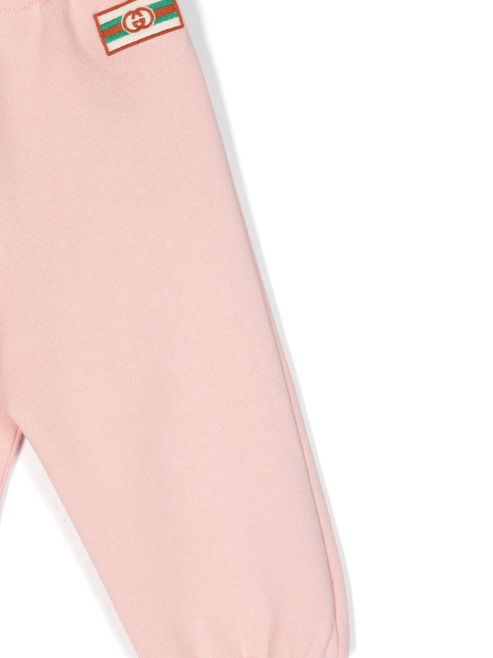 Pink sports trousers for baby girls