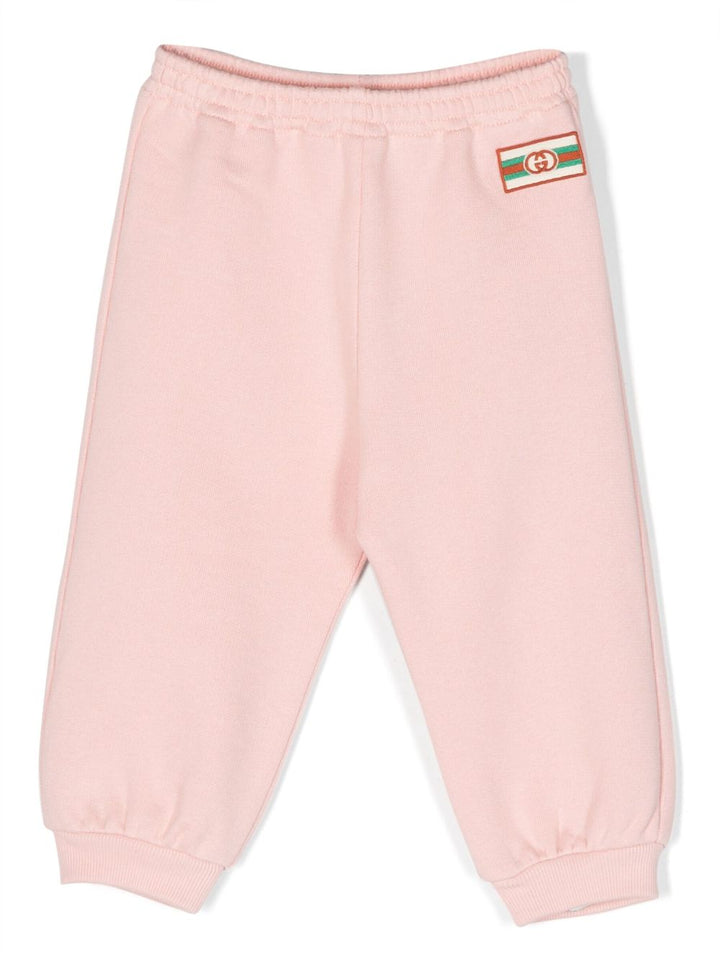 Pink sports trousers for baby girls
