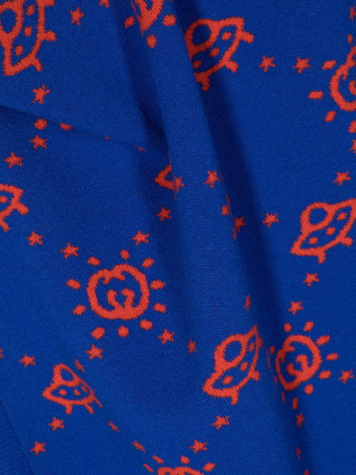 Coperta blu per neonato in lana