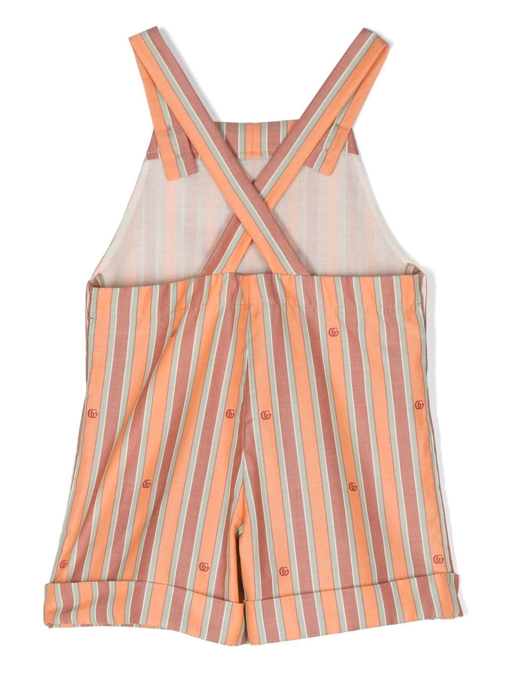 Orange dungarees for baby girls with logo