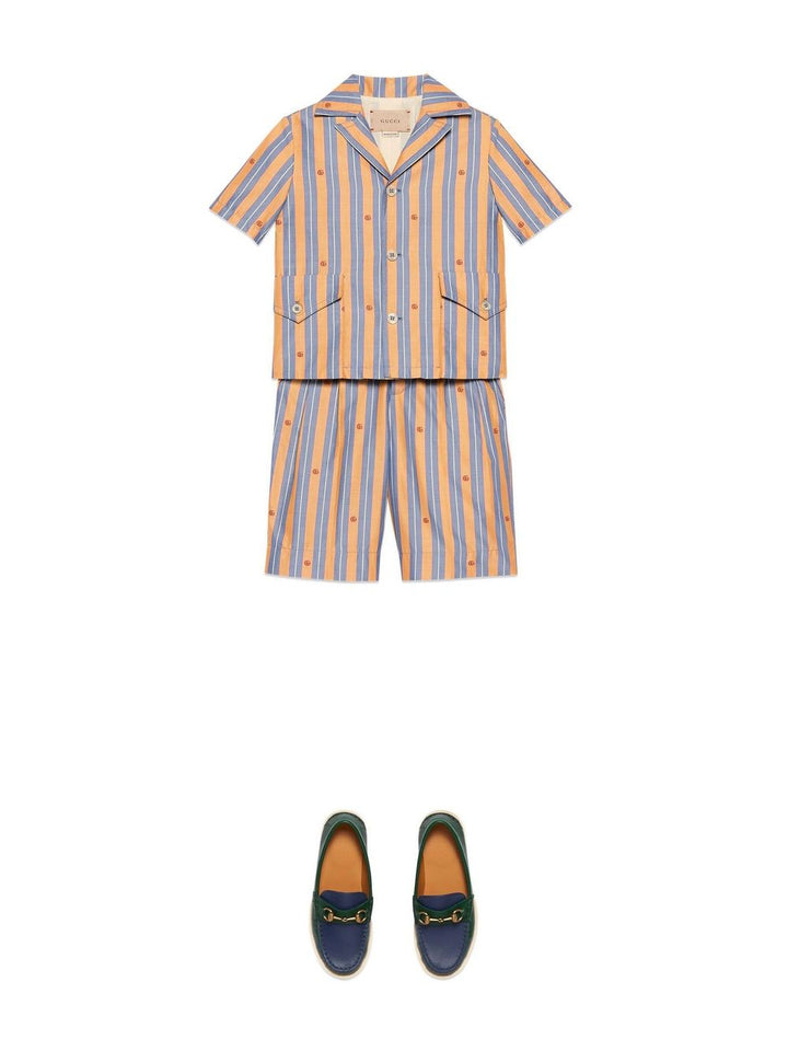 Camicia arancione e blu per bambino