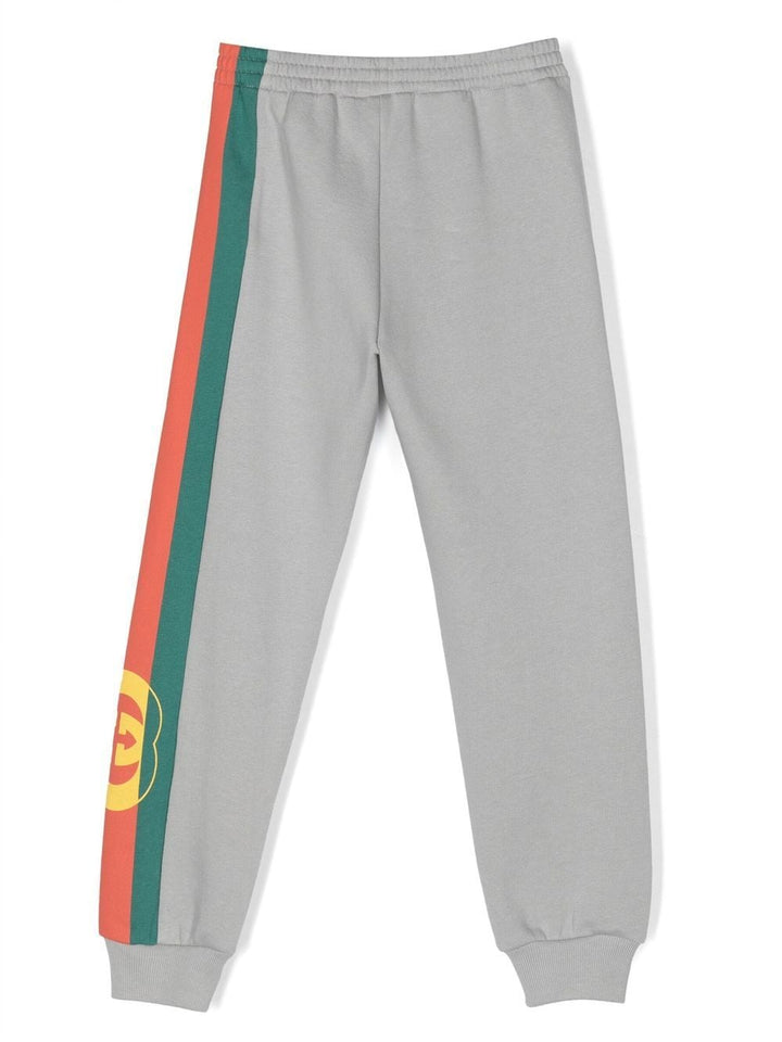 Gray trousers for boys with logo