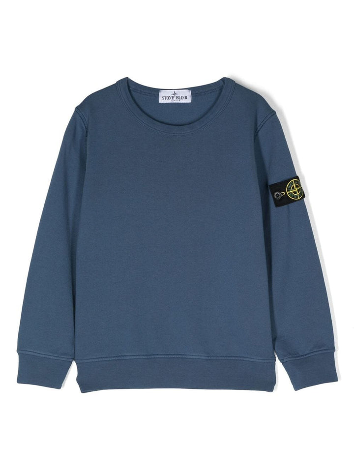Blue sweatshirt for boys with logo