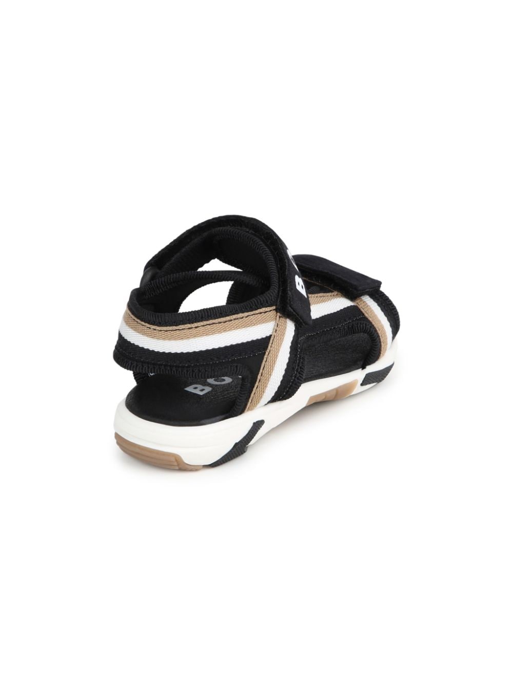 Black sandals for boys with logo