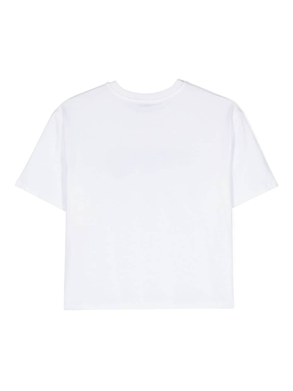 White t-shirt for girls with black logo