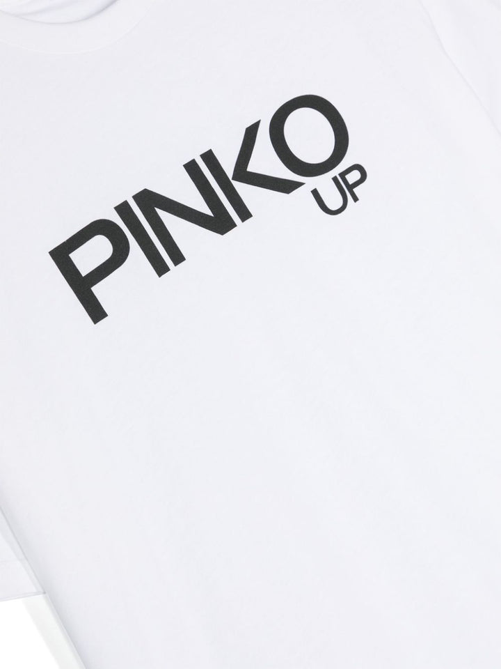 White t-shirt for girls with black logo