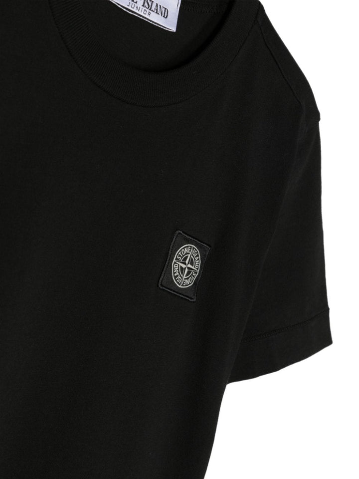 T-shirt nera per bambino con logo