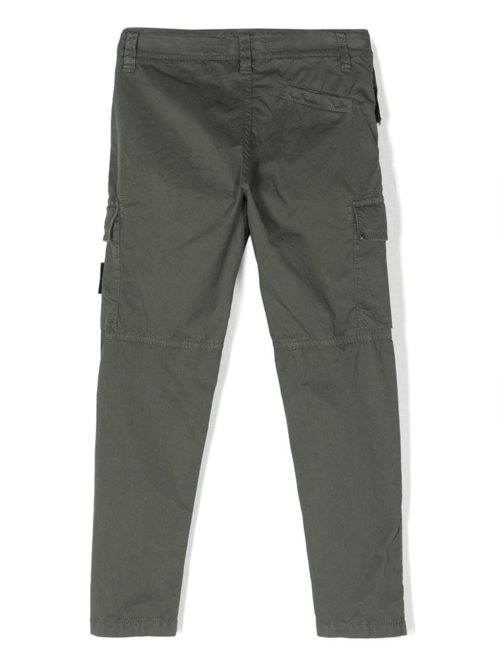 Green trousers for boys with logo