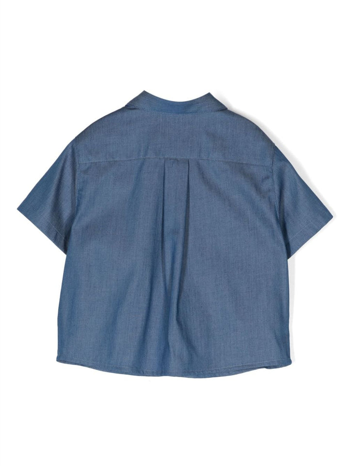 Camicia azzurra per neonato con logo
