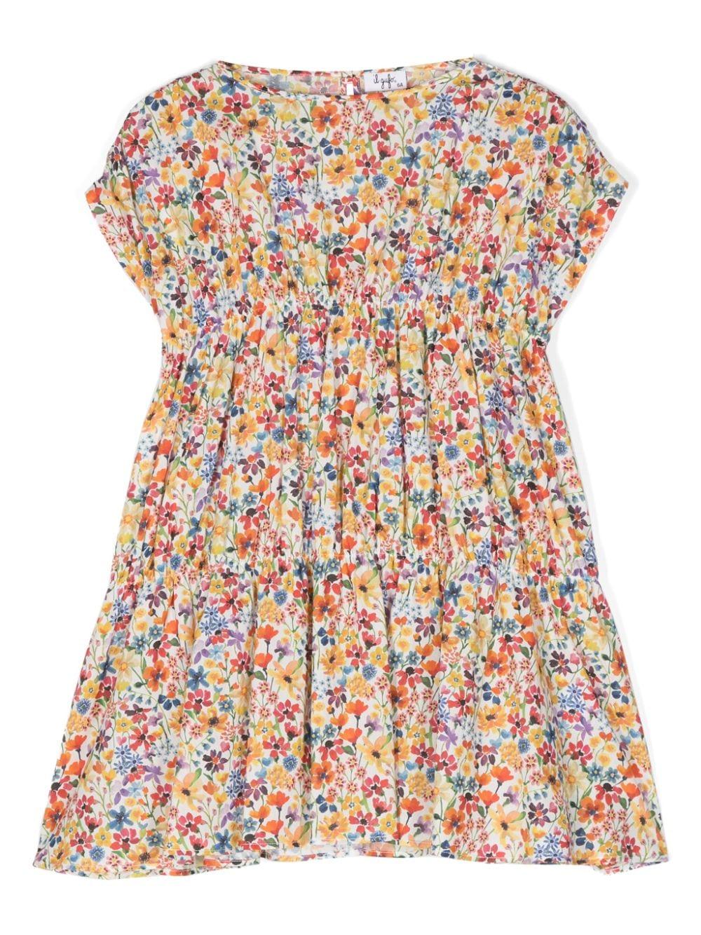 Abito multicolore per bambina con stampa
