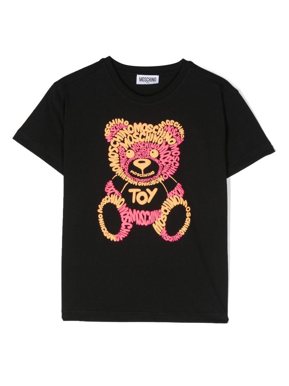 T-shirt nera per bambini con stampa