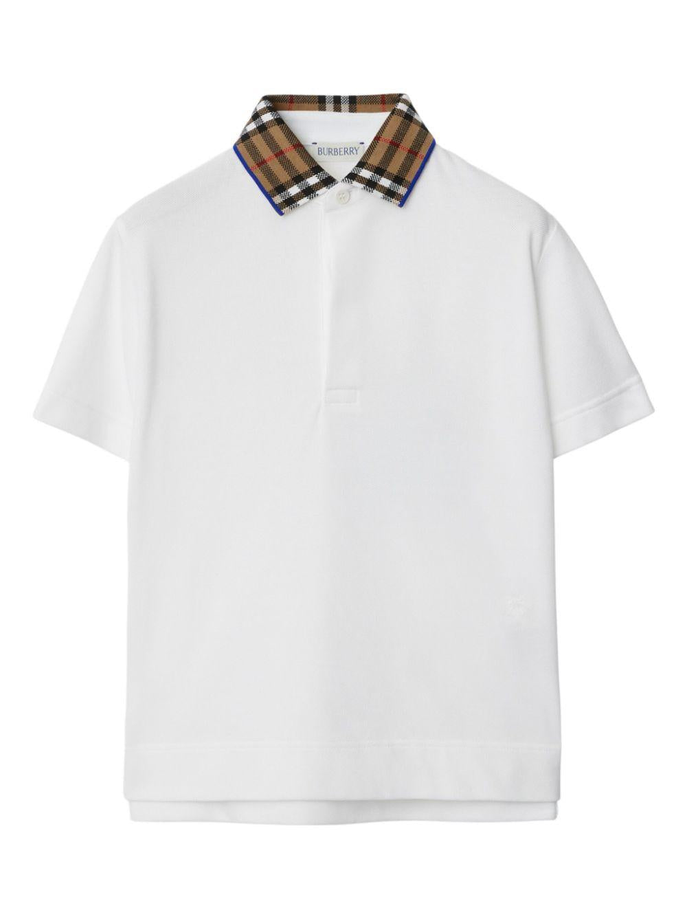 Polo bianca per bambino con logo 8073160 A1464 Burberry Kids