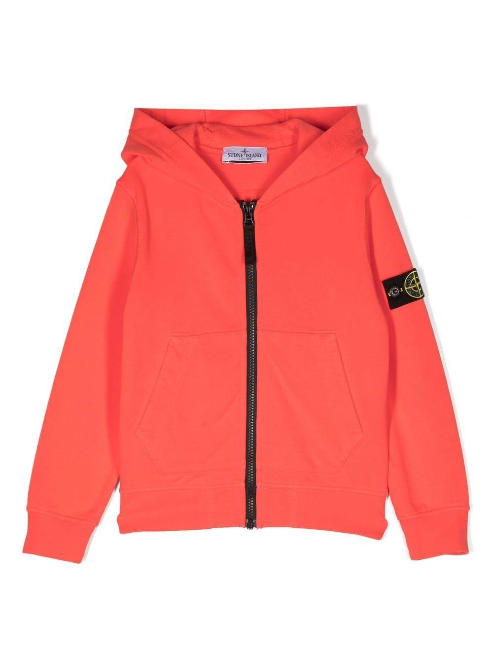 Coral Pink hoodie boy from Stone Island Junior in cotton – Tenerè