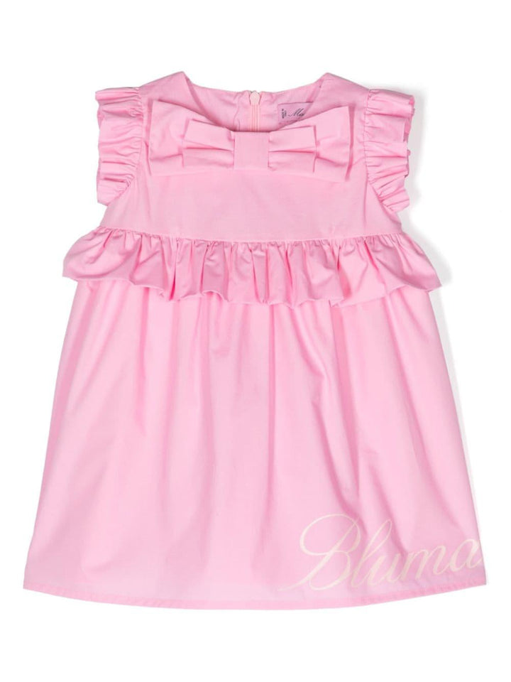 Pink dress for baby girls with bow