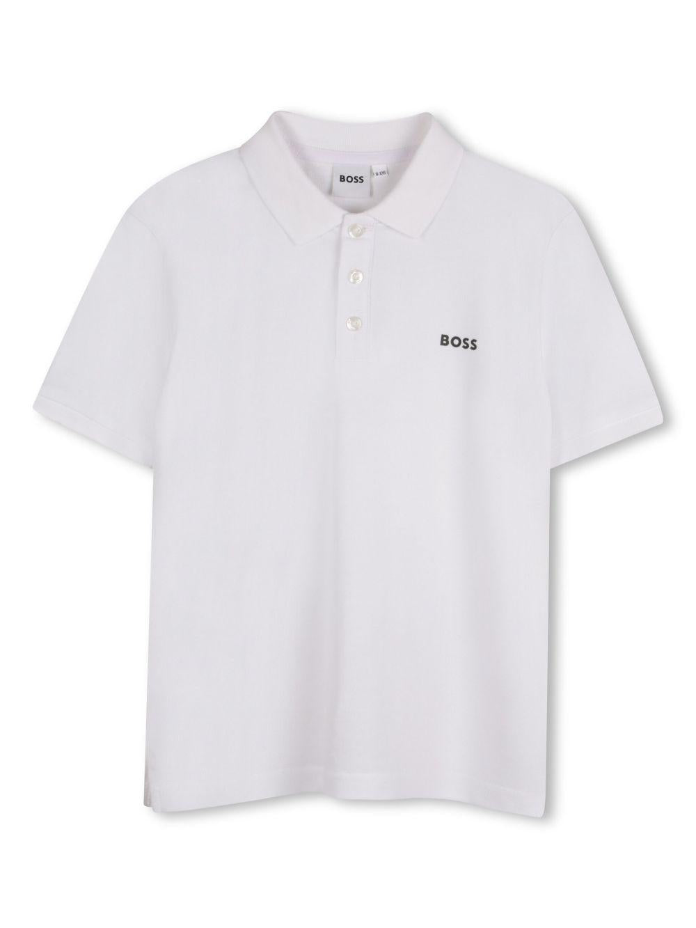 Polo bianca per bambino con logo
