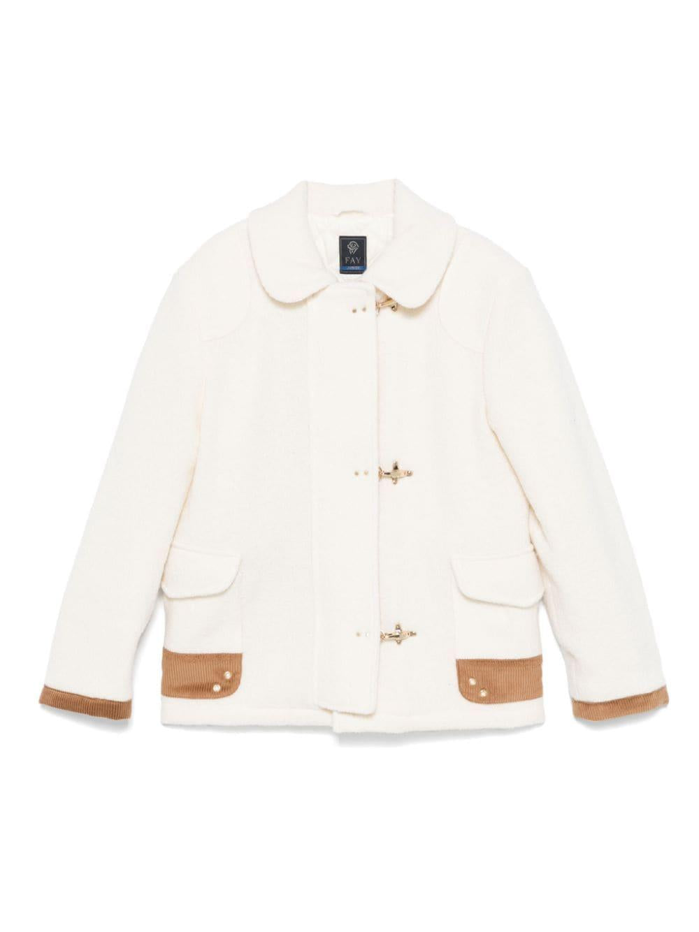 Cappotto bianco avorio per bambina