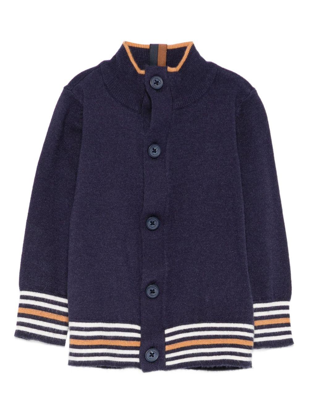 Cardigan blu scuro per neonato TIA25077MA PEA Trussardi Kids