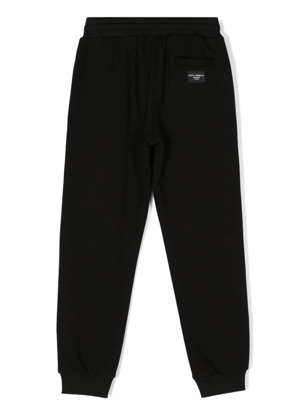 Black cotton jogging pants for children