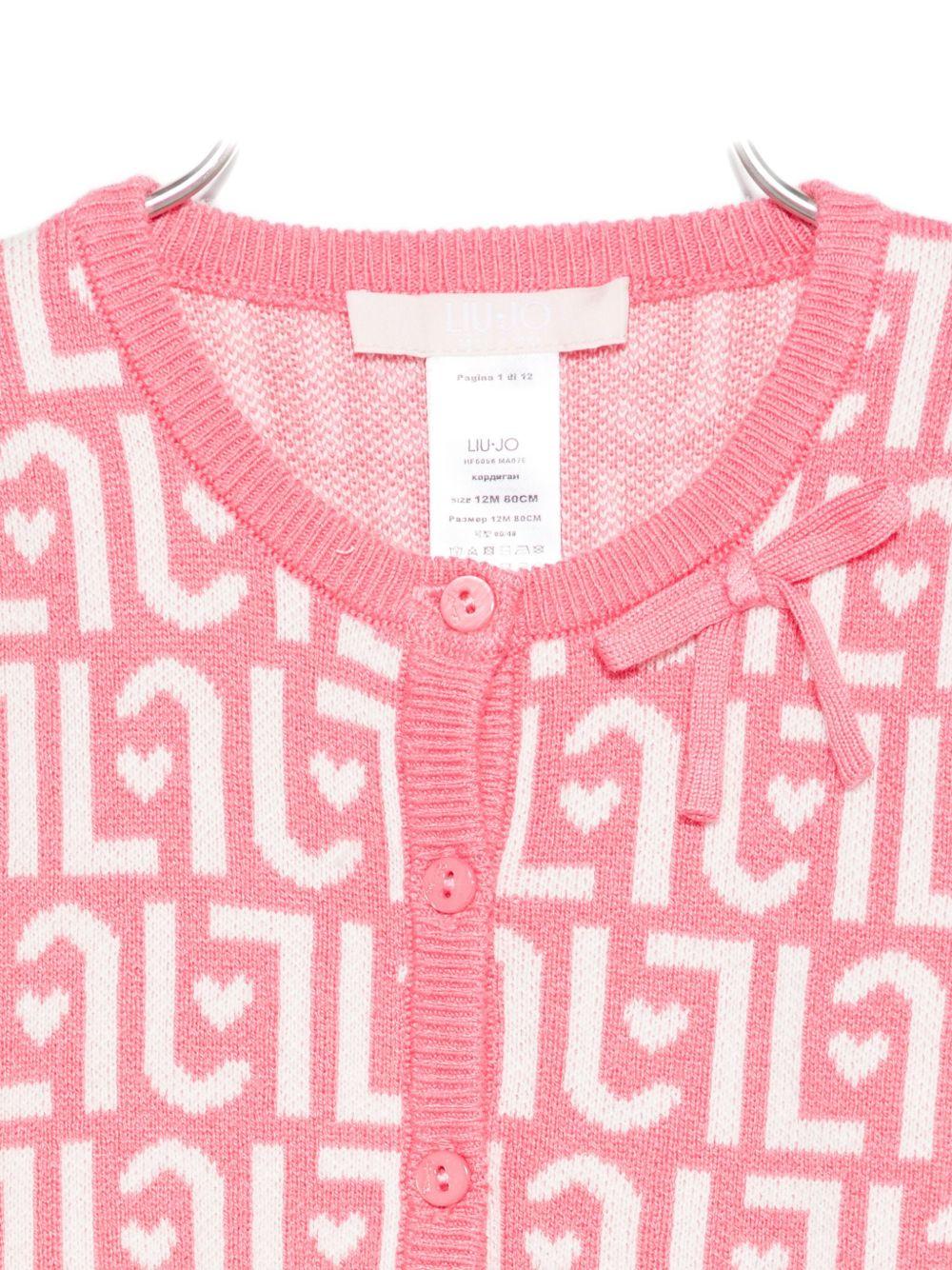 Cardigan rosa/bianco per neonata HF5056MA07E M9988 Liu Jo