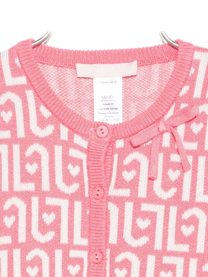 Cardigan rosa/bianco per neonata HF5056MA07E M9988 Liu Jo