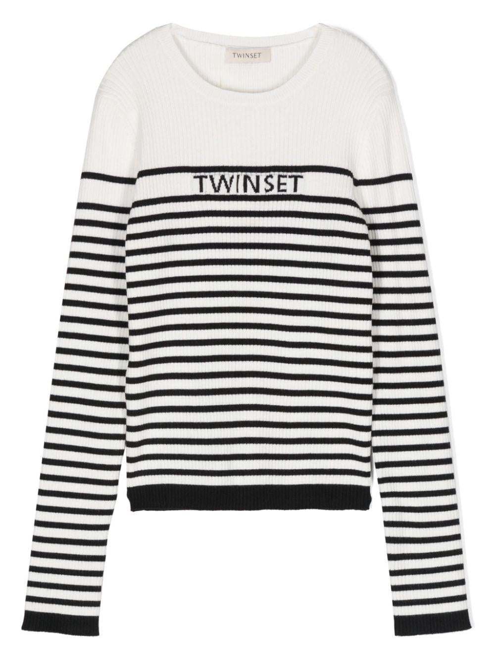 Maglia bianca/nera per bambina con logo