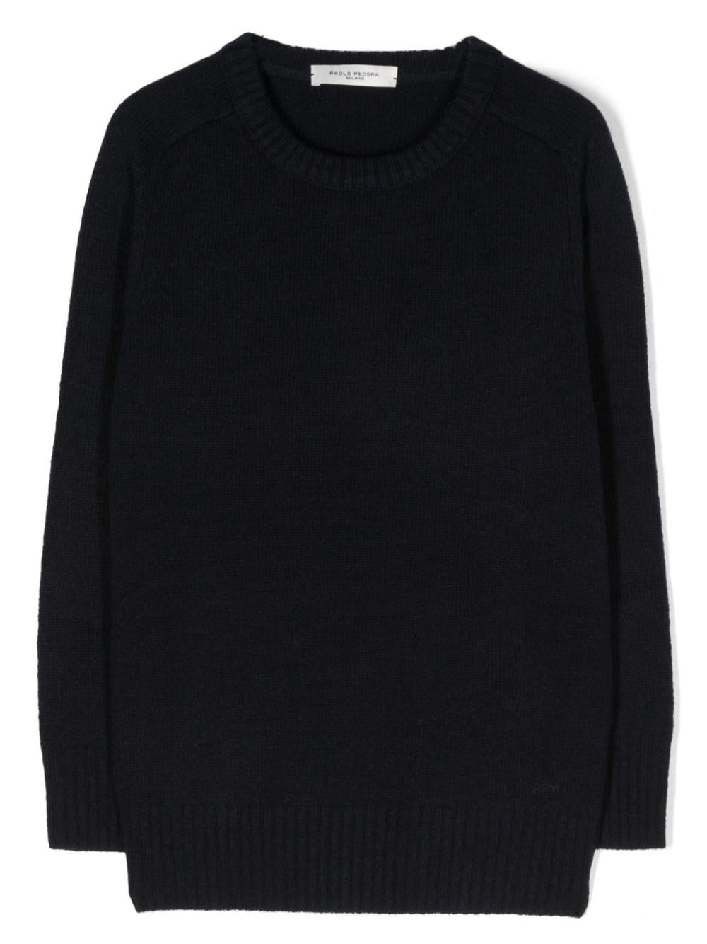 Maglione nero per bambino con logo