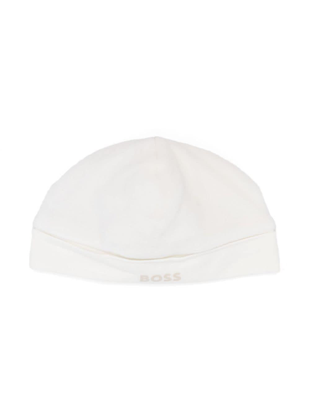 Cappello bianco per neonato con logo