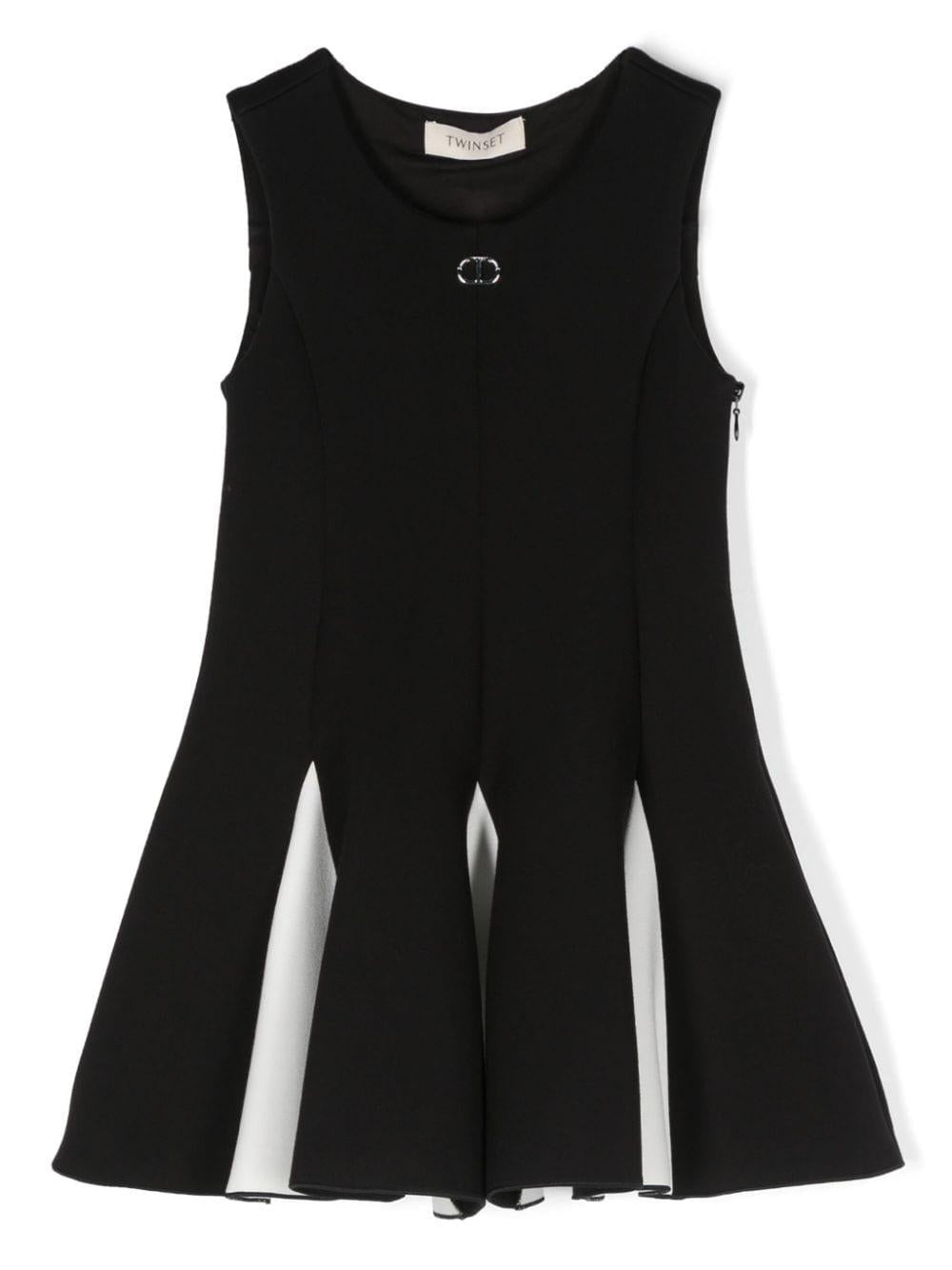 Black and white cotton dress for girls
