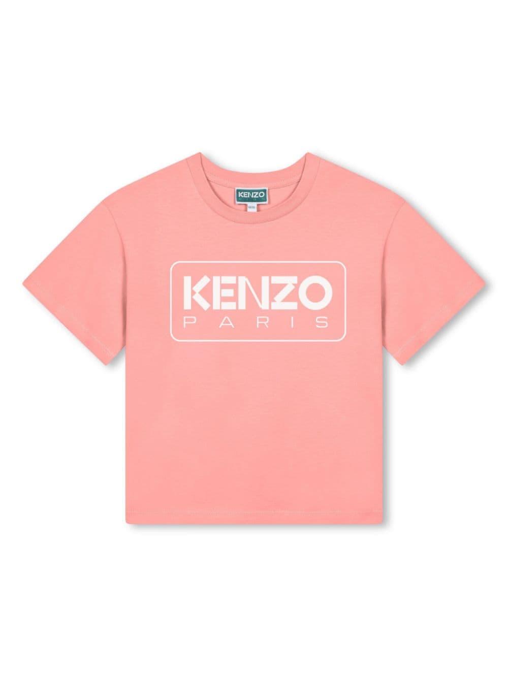 Coral pink t-shirt for girls with logo