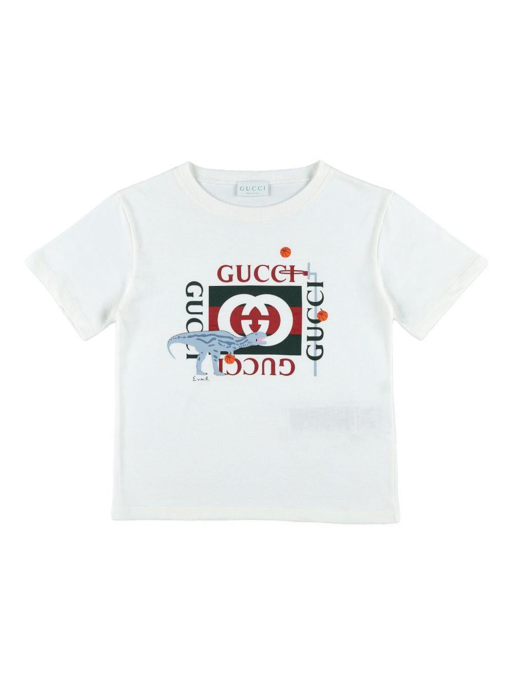 T-shirt bianco per bambino 575114XJHFH 9214 Gucci Kids
