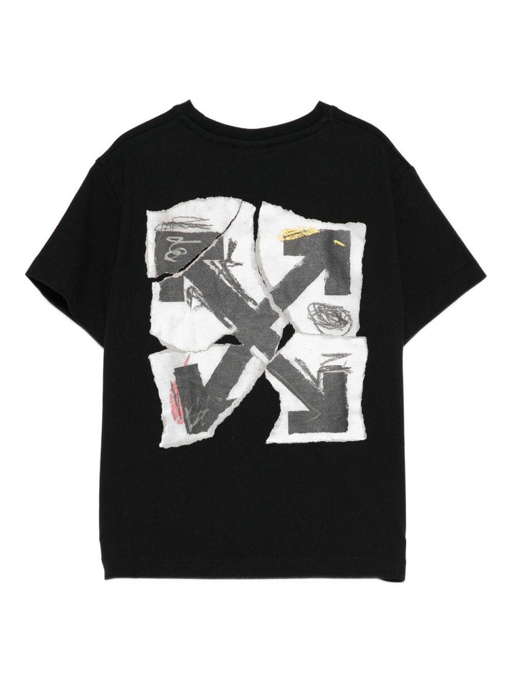 T-shirt nero per bambino OBAA002F25JER004 1001 Off White Kids