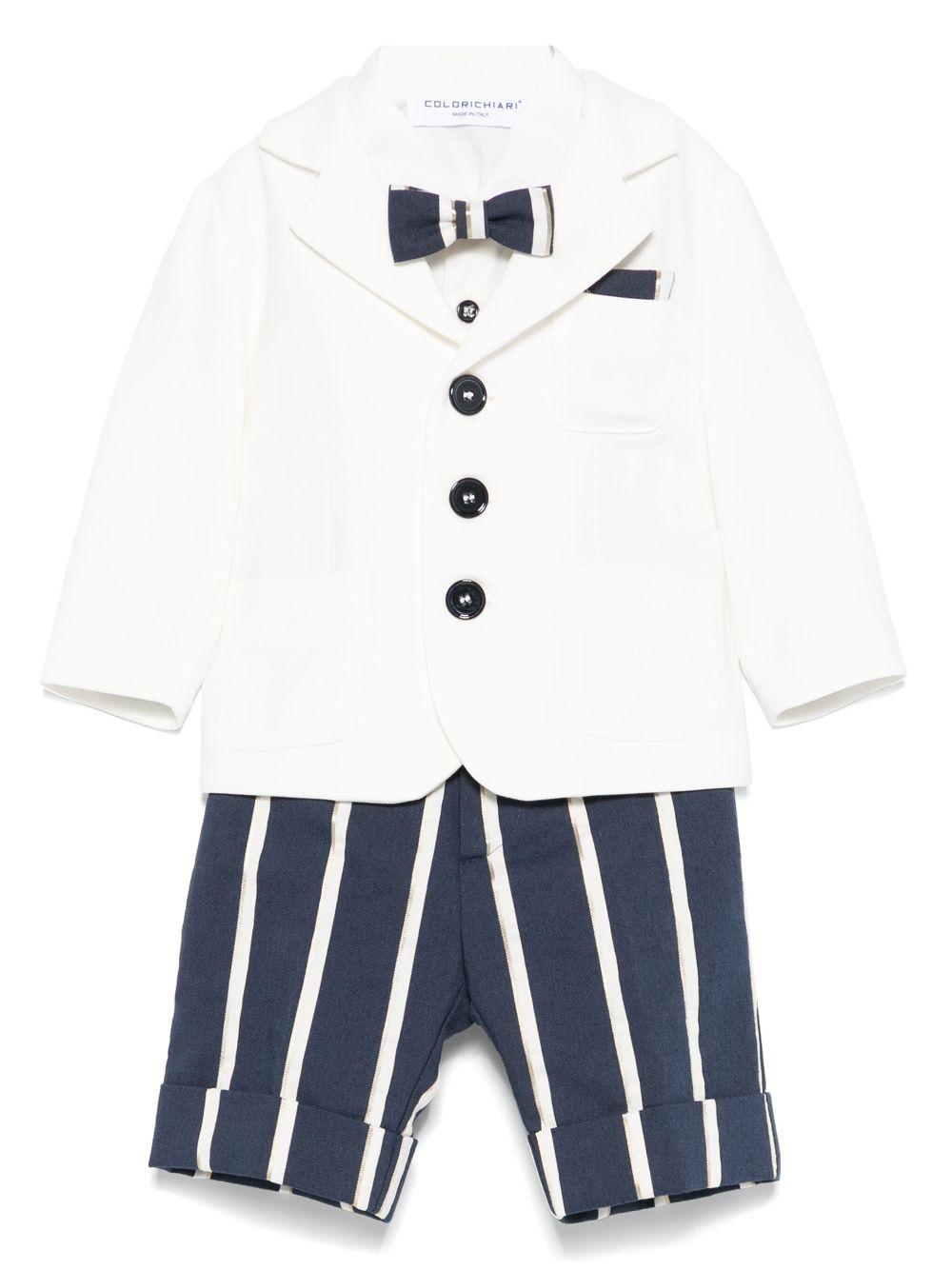 Completo elegante bianco/blu per neonato