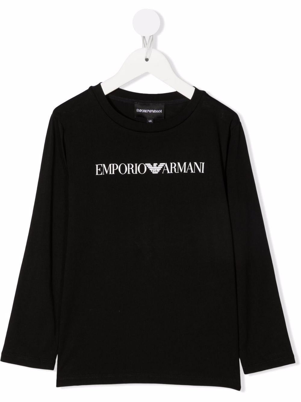 Black t-shirt for boys with logo print