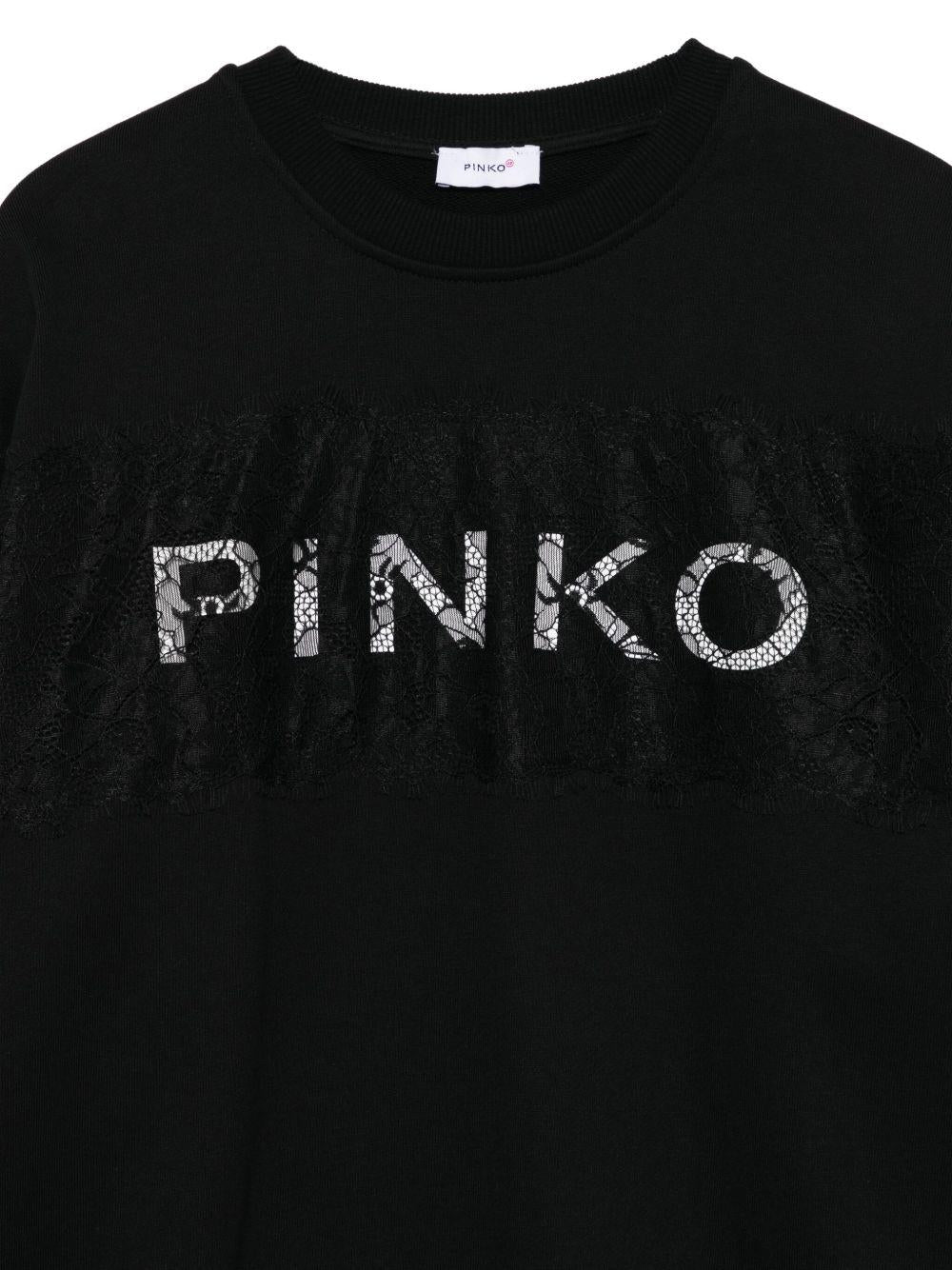 Felpa nera per bambina KFFE024CFF015 D840 Pinko Kids