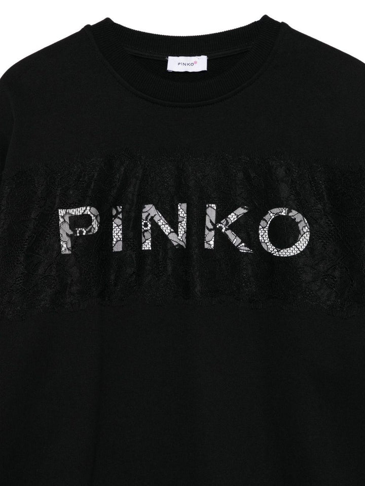 Felpa nera per bambina KFFE024CFF015 D840 Pinko Kids