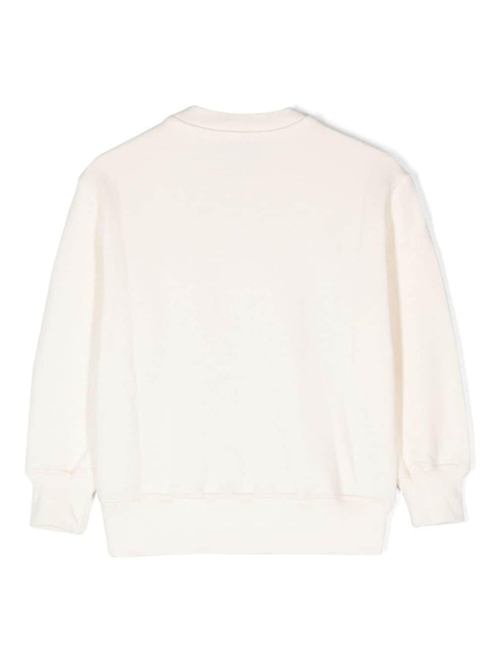 Cream white sweatshirt for kids with logo