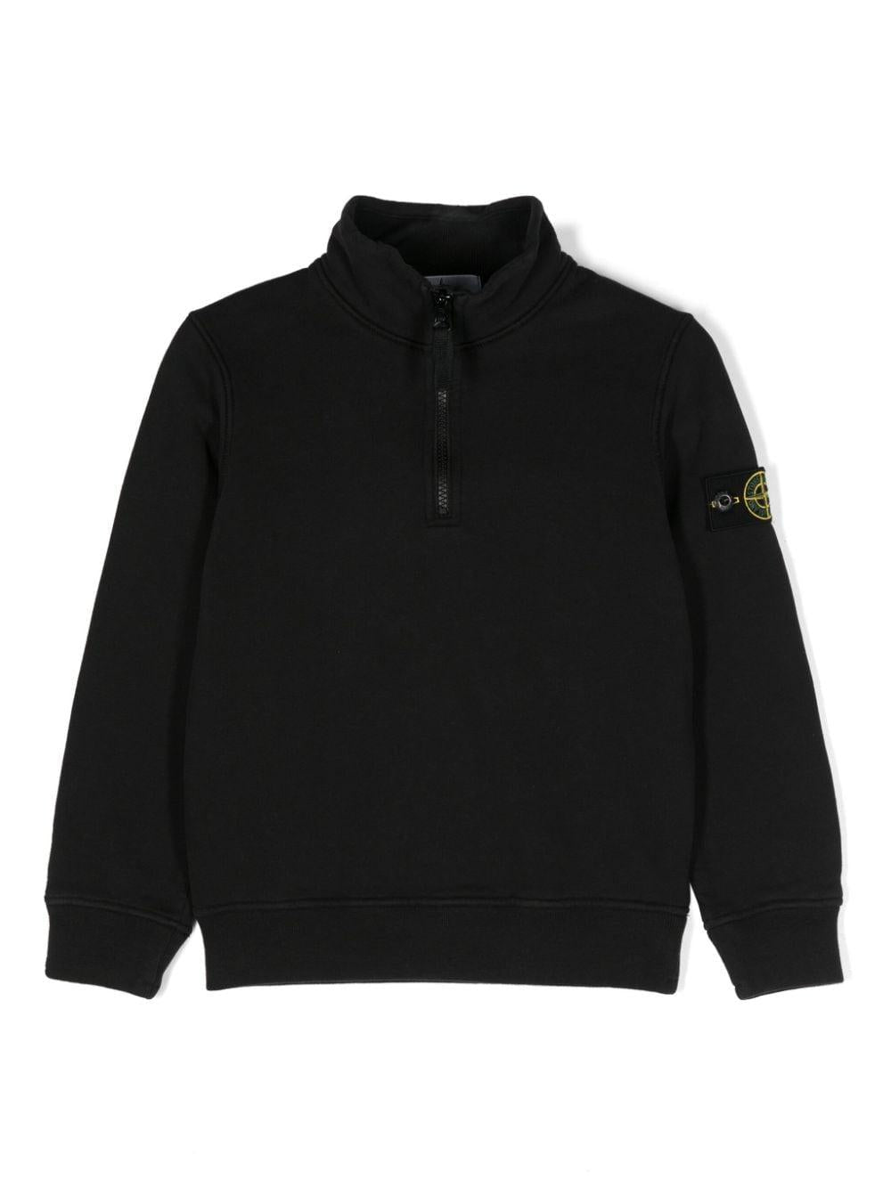Black cotton sweatshirt for boys