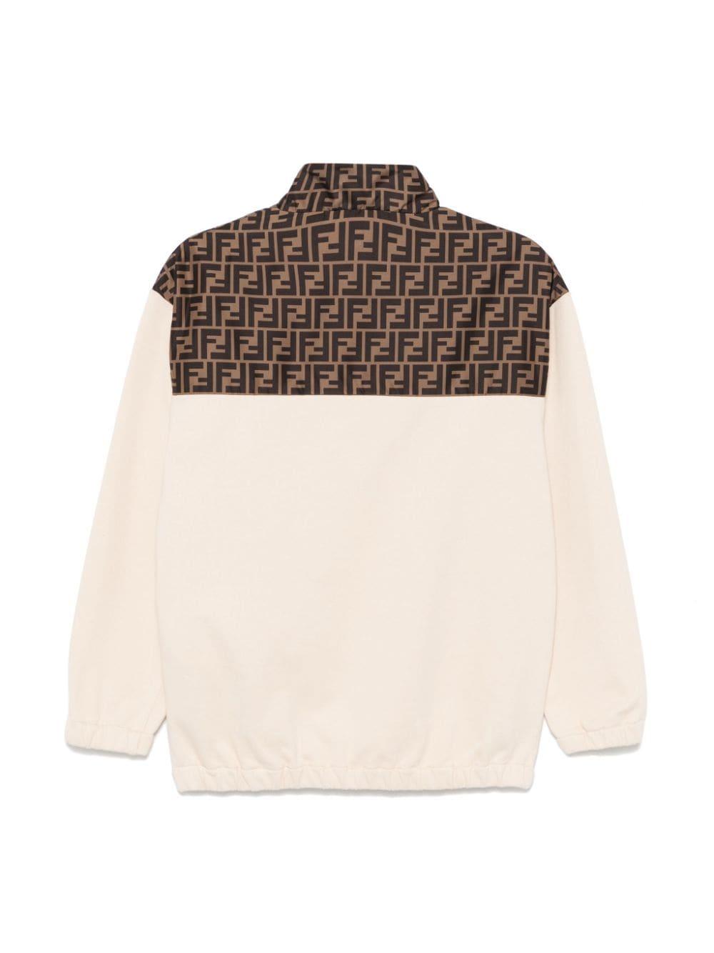 Felpa beige chiaro per bambina JUH0895V0 F1P2N Fendi Kids