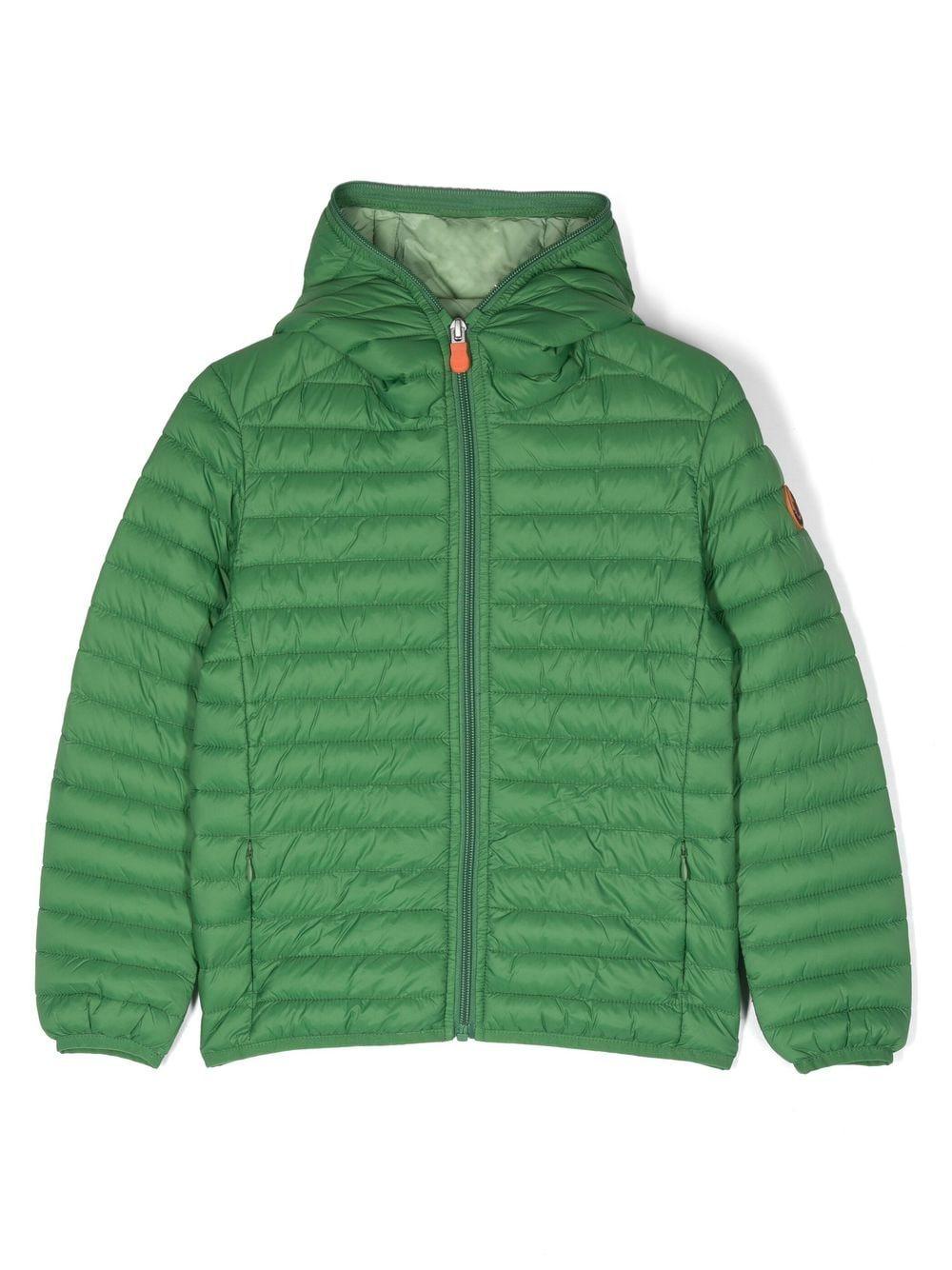 Green jacket for boys with logo