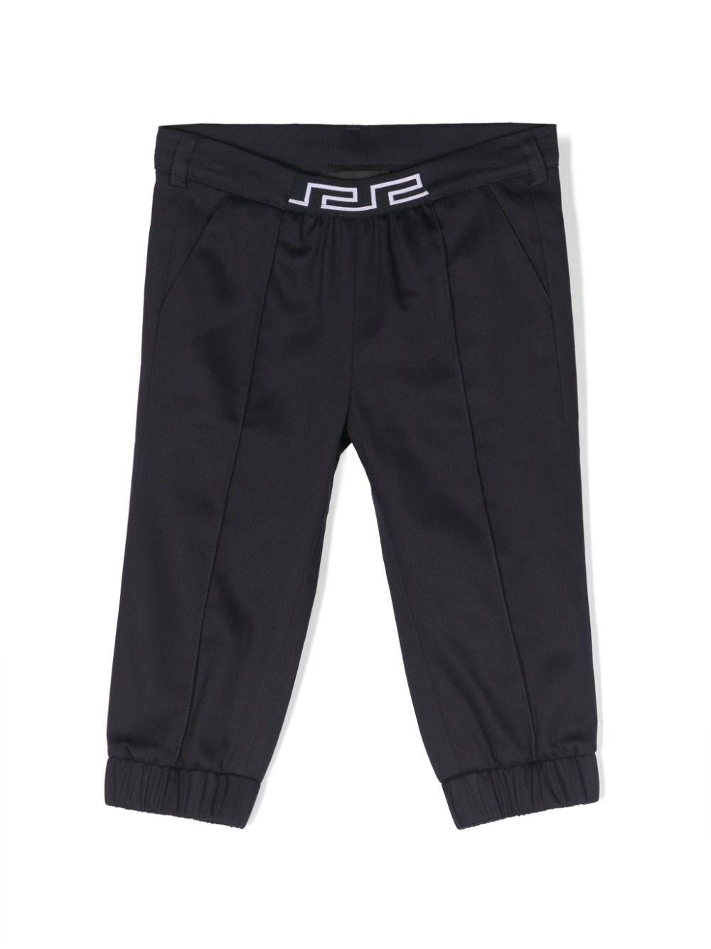 Blue baby trousers with logo
