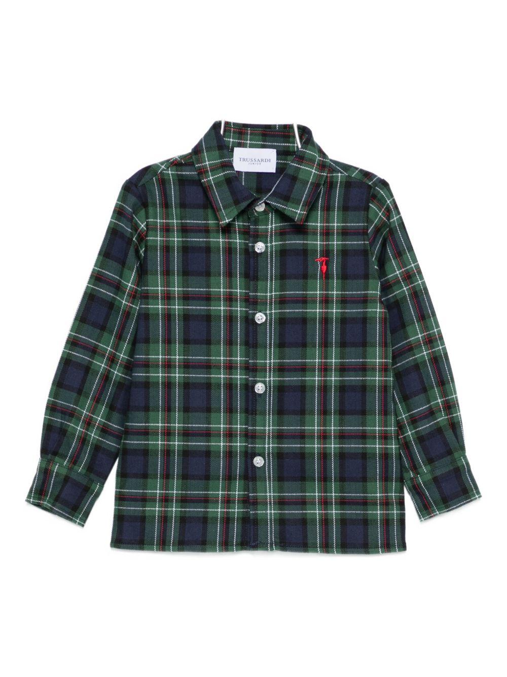 Camicia verde/blu per neonato TIA25053CA MAD Trussardi Kids