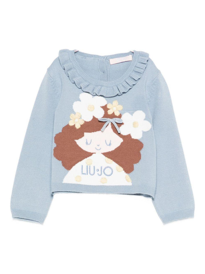 Maglione azzurro per neonata HF5071MA12P M9985 Liu Jo