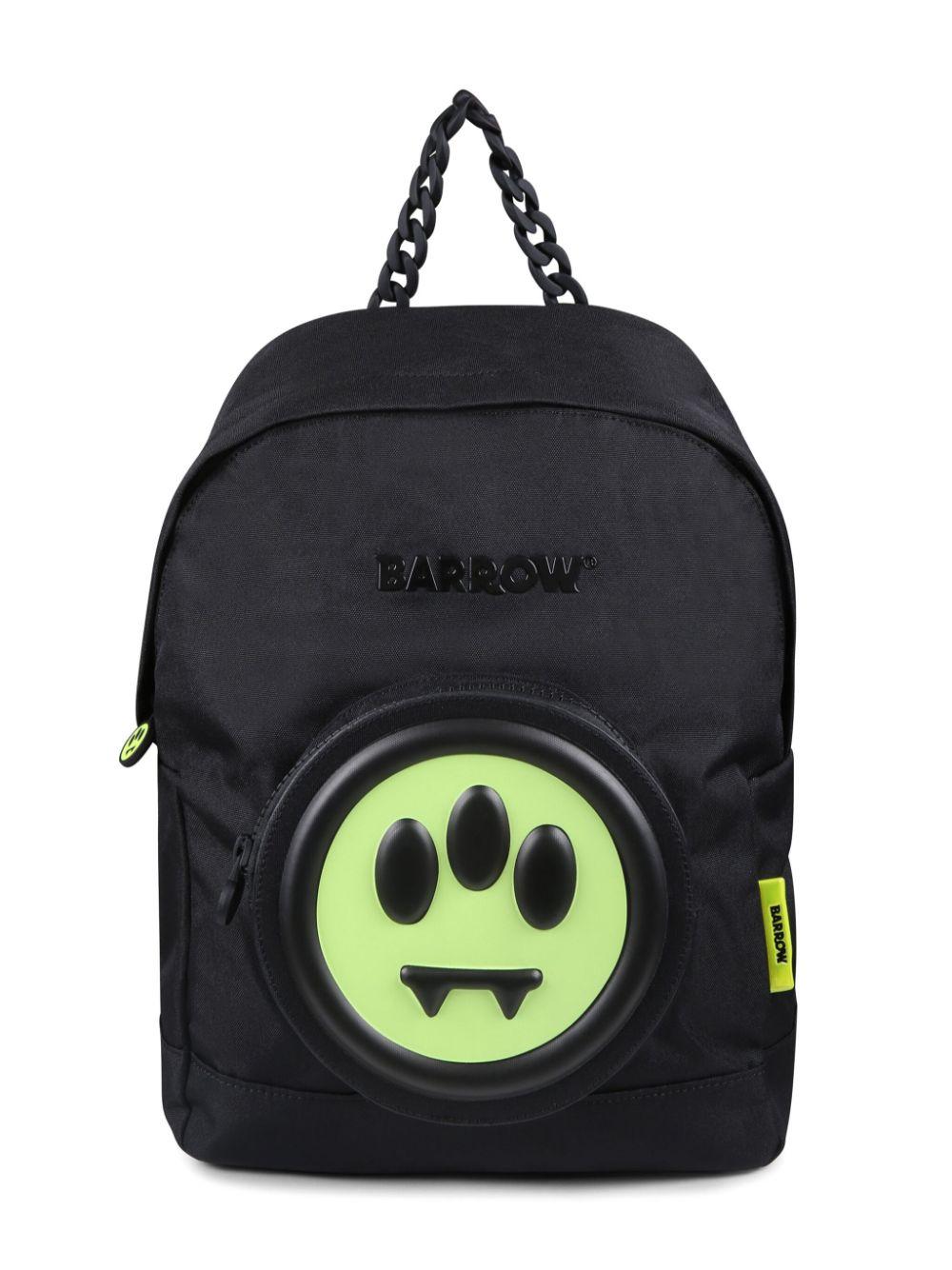 Black backpack with logo