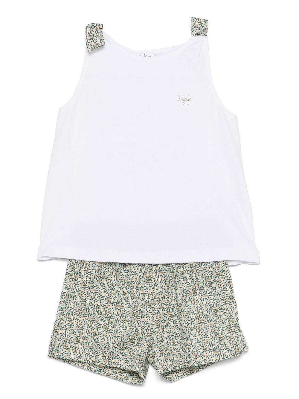 Completo bianco/verde per bambina