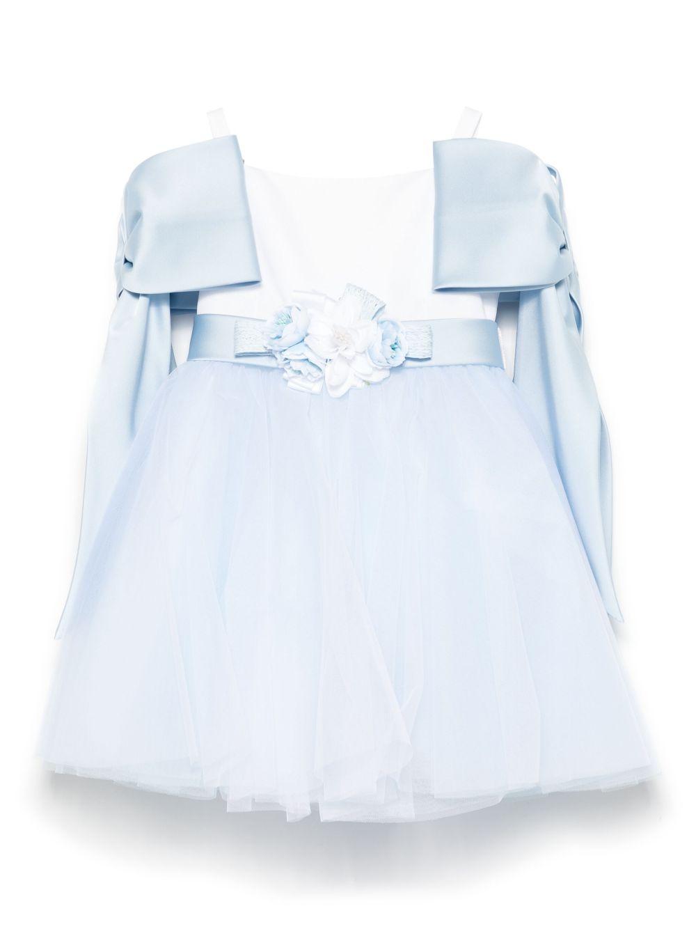 Abito bianco/azzurro per bambina