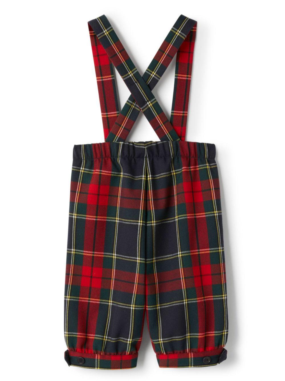 Red checked overalls for newborns