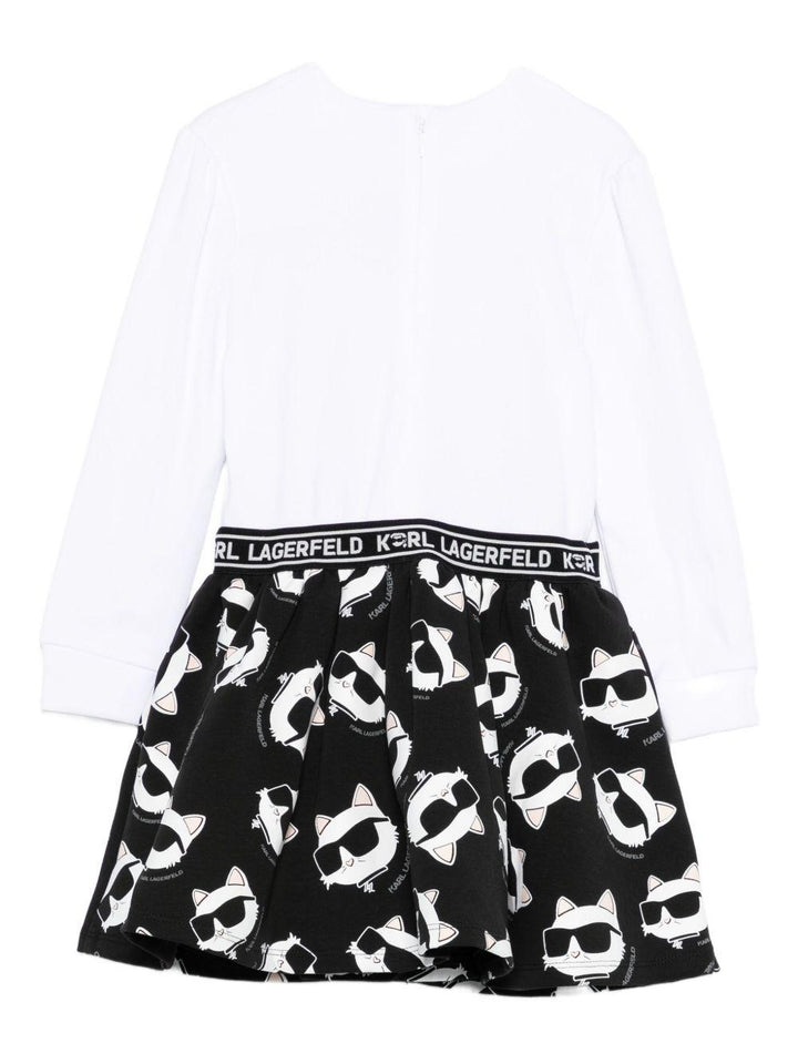 Abito bianco/nero per bambina Z30659K N50 Karl Lagerfeld Kids